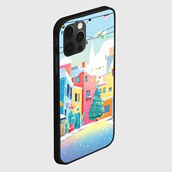 Чехол для iPhone 12 Pro Max Разноцветный новогодний дворик, цвет: 3D-черный — фото 2