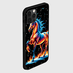 Чехол для iPhone 12 Pro Max Лошадь на снегу, цвет: 3D-черный — фото 2