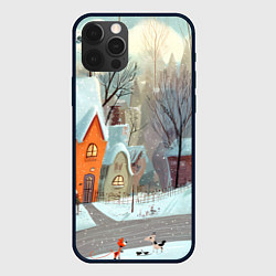 Чехол для iPhone 12 Pro Max Милый новогодний дворик, цвет: 3D-черный