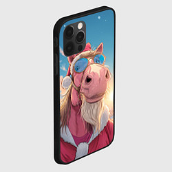 Чехол для iPhone 12 Pro Max Новогодний конь сэлфи, цвет: 3D-черный — фото 2