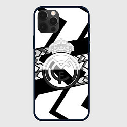 Чехол для iPhone 12 Pro Max Реал Мадрид краски полосы, цвет: 3D-черный