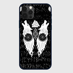 Чехол iPhone 12 Pro Max Волки воины с символикой