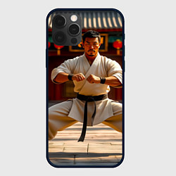 Чехол для iPhone 12 Pro Max Мастер кунг-фу в храме Шаолинь, цвет: 3D-черный