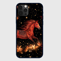 Чехол iPhone 12 Pro Max Огненные лошади - паттерн