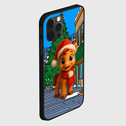 Чехол для iPhone 12 Pro Max Новогодняя лошадка и елка, цвет: 3D-черный — фото 2