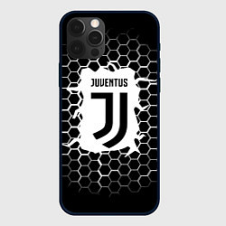 Чехол для iPhone 12 Pro Max Juventus соты текстура краски, цвет: 3D-черный