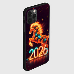 Чехол для iPhone 12 Pro Max Новогодняя мандариновая лошадь 2026, цвет: 3D-черный — фото 2