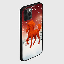 Чехол для iPhone 12 Pro Max Огненная текстурная лошадь 2026, цвет: 3D-черный — фото 2