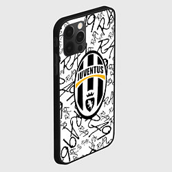 Чехол для iPhone 12 Pro Max Ювентус надписи текстура, цвет: 3D-черный — фото 2