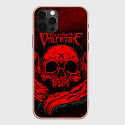 Чехол для iPhone 12 Pro Max BFMV: Red Skull, цвет: 3D-светло-розовый