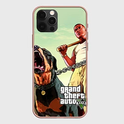 Чехол для iPhone 12 Pro Max GTA 5: Franklin Clinton, цвет: 3D-светло-розовый