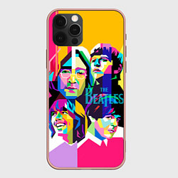 Чехол для iPhone 12 Pro Max The Beatles: Poly-art, цвет: 3D-светло-розовый