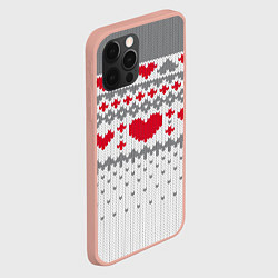Чехол для iPhone 12 Pro Max Узор с сердечками, цвет: 3D-светло-розовый — фото 2