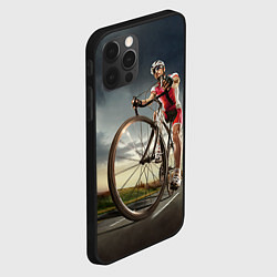 Чехол для iPhone 12 Pro Max Велогонщик, цвет: 3D-черный — фото 2