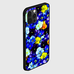 Чехол для iPhone 12 Pro Max Синие цветы, цвет: 3D-черный — фото 2