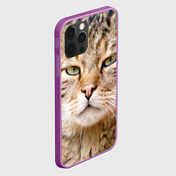 Чехол для iPhone 12 Pro Max Взгляд кошки, цвет: 3D-сиреневый — фото 2
