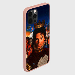 Чехол для iPhone 12 Pro Max Michael Jackson: Pop King, цвет: 3D-светло-розовый — фото 2