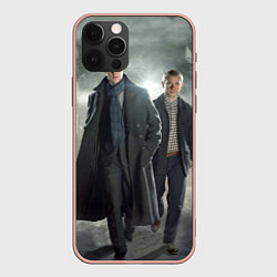 Чехол для iPhone 12 Pro Max Шерлок и Доктор, цвет: 3D-светло-розовый