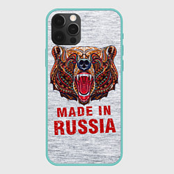 Чехол для iPhone 12 Pro Max Bear: Made in Russia, цвет: 3D-мятный