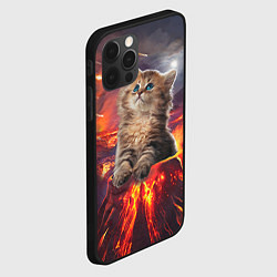 Чехол для iPhone 12 Pro Max Кот на вулкане, цвет: 3D-черный — фото 2
