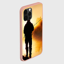 Чехол для iPhone 12 Pro Max Вечерний рыбак, цвет: 3D-светло-розовый — фото 2