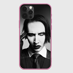 Чехол для iPhone 12 Pro Max Мэрилин Мэнсон, цвет: 3D-малиновый