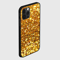 Чехол для iPhone 12 Pro Max Золотое мерцание, цвет: 3D-черный — фото 2