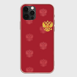 Чехол для iPhone 12 Pro Max Сборная России по футболу, цвет: 3D-светло-розовый