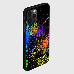 Чехол для iPhone 12 Pro Max Брызги красок, цвет: 3D-черный — фото 2