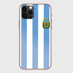 Чехол для iPhone 12 Pro Max Сборная Аргентины: ЧМ-2018, цвет: 3D-светло-розовый