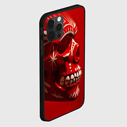 Чехол для iPhone 12 Pro Красный череп, цвет: 3D-черный — фото 2