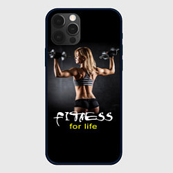 Чехол для iPhone 12 Pro Fitness for life, цвет: 3D-черный