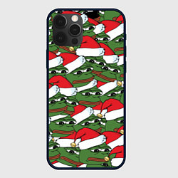 Чехол для iPhone 12 Pro Sad frog new year, цвет: 3D-черный