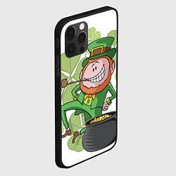 Чехол для iPhone 12 Pro Ирландский Лепрекон с горшочком золота, цвет: 3D-черный — фото 2