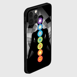 Чехол для iPhone 12 Pro Йога - энергетические зоны, цвет: 3D-черный — фото 2