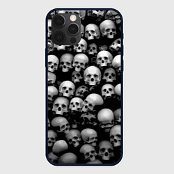 Чехол для iPhone 12 Pro Черепа на черном, цвет: 3D-черный