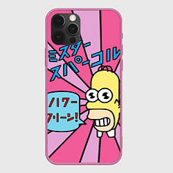 Чехол для iPhone 12 Pro Japanesse Homer, цвет: 3D-малиновый