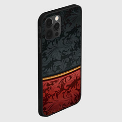 Чехол для iPhone 12 Pro Узоры Black and Red, цвет: 3D-черный — фото 2