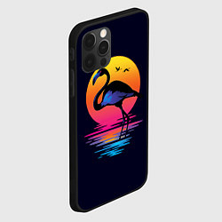 Чехол для iPhone 12 Pro Фламинго – дитя заката, цвет: 3D-черный — фото 2