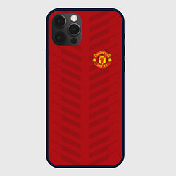 Чехол для iPhone 12 Pro Manchester United: Red Lines, цвет: 3D-черный