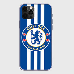 Чехол для iPhone 12 Pro FC Chelsea: Gold Lines, цвет: 3D-светло-сиреневый