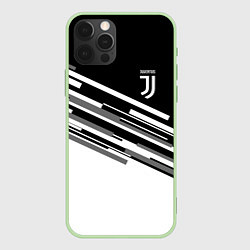 Чехол для iPhone 12 Pro FC Juventus: B&W Line, цвет: 3D-салатовый