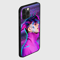 Чехол для iPhone 12 Pro Lil Peep: Glitch, цвет: 3D-черный — фото 2