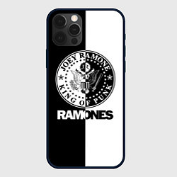Чехол для iPhone 12 Pro Ramones B&W, цвет: 3D-черный