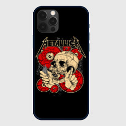 Чехол для iPhone 12 Pro Metallica Skull, цвет: 3D-черный