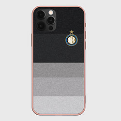 Чехол для iPhone 12 Pro ФК Интер: Серый стиль, цвет: 3D-светло-розовый