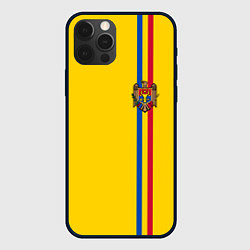 Чехол для iPhone 12 Pro Молдавия: лента с гербом, цвет: 3D-черный
