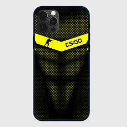 Чехол для iPhone 12 Pro CS:GO Yellow Carbon, цвет: 3D-черный