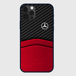 Чехол для iPhone 12 Pro Mercedes Benz: Red Carbon, цвет: 3D-черный