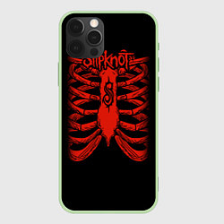 Чехол для iPhone 12 Pro Slipknot Skeleton, цвет: 3D-салатовый